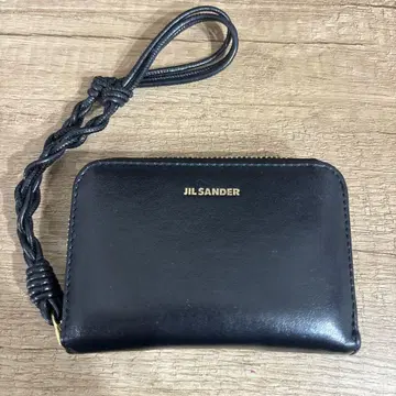질샌더 블랙 가죽 미니 지갑