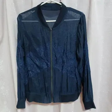 시스루 네이비 집업 자켓 C'EST CHIC'A BLUE
