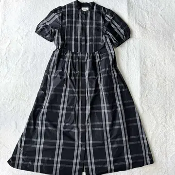 UNITED ARROWS 체크 타프타 핀턱 원피스