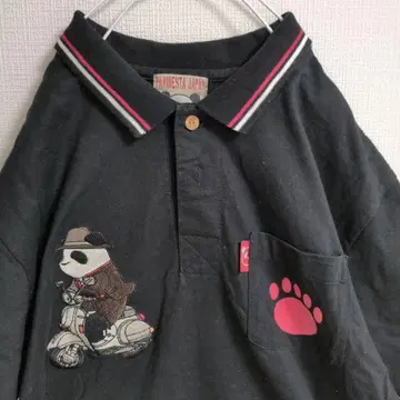 PANDIESTA JAPAN 블랙 피케 셔츠 자수