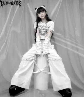 DimMoire 스터드 본지티 팬츠 White