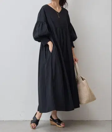 BEARDSLEY 린넨 개더 원피스