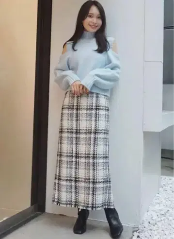 헴 프린지 트위드 타이트 스커트 머큐리 듀오 MERCURYDUO