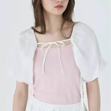 TINA: JOJUN 레이스업 볼레로 화이트