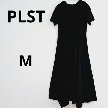 PLST 저리 원피스 플레어 블랙 M