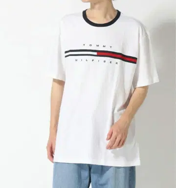 TOMMY HILFIGER 타미힐피거 남성용 반팔 티셔츠 화이트