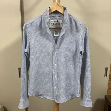 Frank & Eileen BARLY XS 긴팔 셔츠 블루 스트라이프