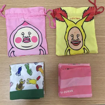 코비토즈칸 캐릭터 복조리 주머니와 손수건 세트