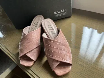 N.Glass 크로커다일 스타일 핑크 뮬