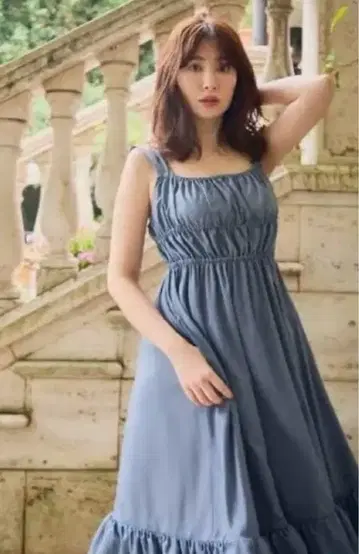 헤르립토 더블 보우 여름용 롱 드레스