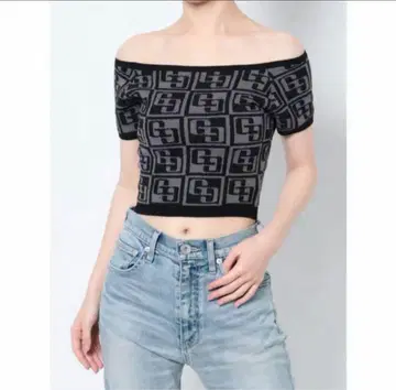 GYDA 제이다 GG TILE PATTERN SHORT 니트탑