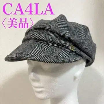 CA4LA 카시라 체크 무늬 헌팅 캡 그레이 계열 새상품급