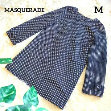 마스카레드 노카라 자켓 스프링 코트 도트 숨겨진 버튼 M
