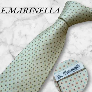 E.MARINELLA 마리넬라 넥타이 꽃무늬 도트 라이트 그린