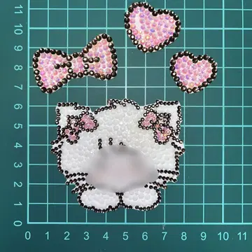 부채 데코 부품 고양이