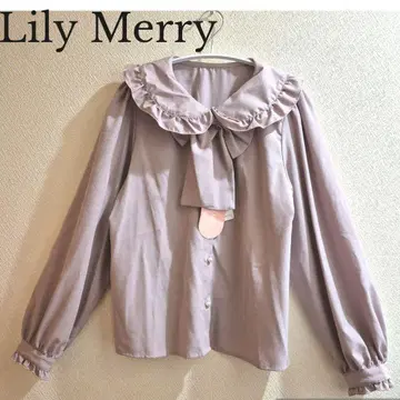 새상품 Lily Merry 보타이 리본 모조 진주 블라우스 SIZE L
