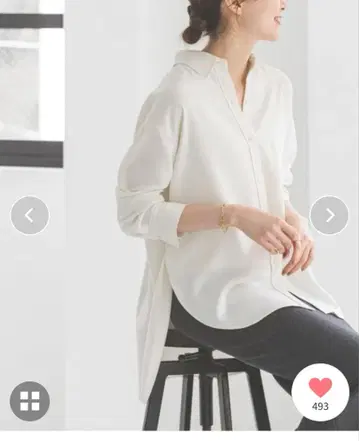 NOBLE 노블 시즌 컬러 플레인 셔츠 화이트 긴팔