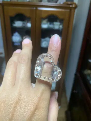 투명 빅 사이즈 하트 반지
