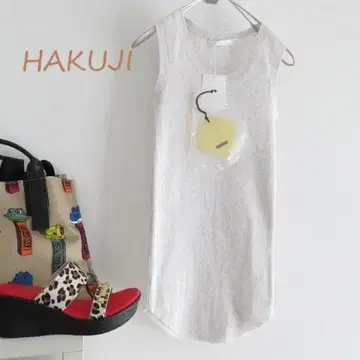 새상품 HAKUJI 코튼 실크 리브 니트 탱크탑