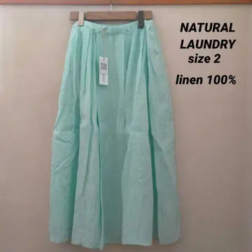 NATURAL LAUNDRY 린넨 랜덤 턱 스커트