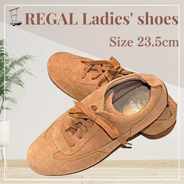 REGAL 여성 신발 스웨이드 신발 라이트 브라운 밴딩 밑창 23.5cm