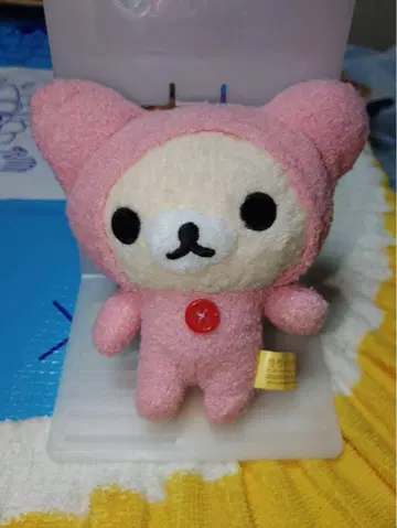 리락쿠마 핑크 곰 귀 봉제 인형