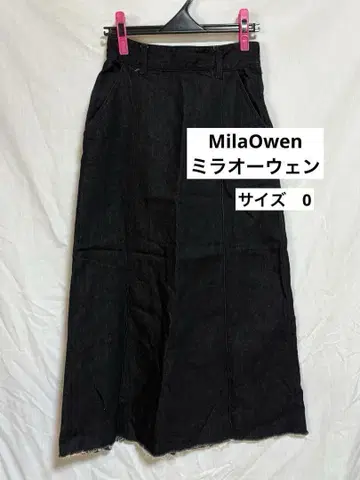MilaOwen 미라 오웬 데님 스커트 블랙