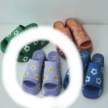 potete 콜라보 샌들 통굽 뮤루 꽃무늬 퍼플 L