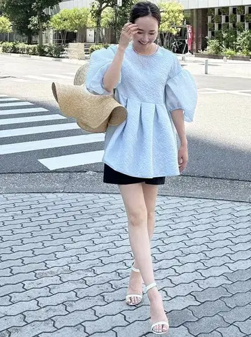 블루레아 Bluelea Silky jacquard blous 색스