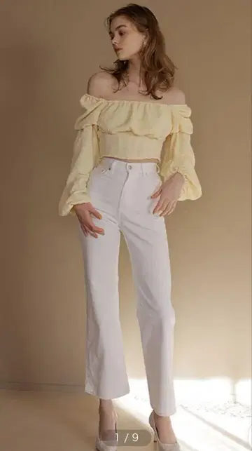 eimy istoire 하이 웨스트 데님 팬츠 (white)