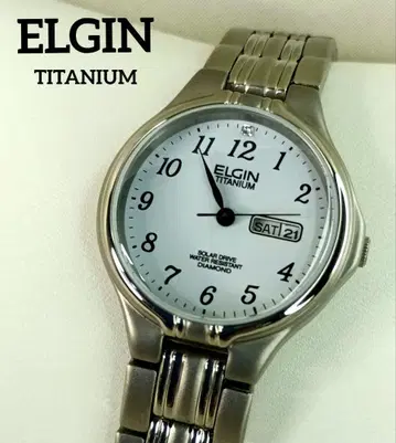 ELGIN TITANIUM 솔라 손목시계 1P 다이아 FK-1224-C