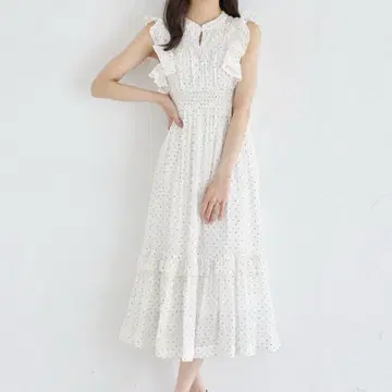 tocco closet 프릴 도트 셔링 원피스