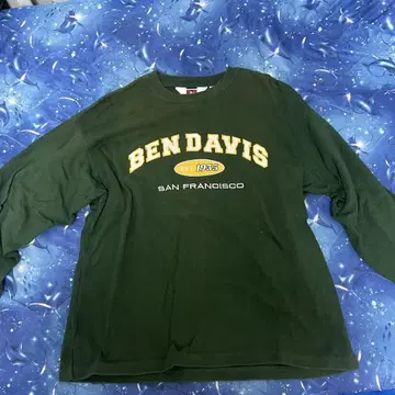 BEN DAVIS 다크 그린 롱 슬리브 티셔츠
