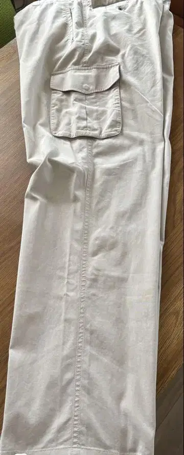 베이지 카고 팬츠 코튼 혼방