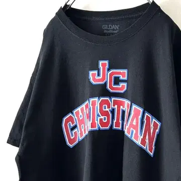 JC 크리스천 CHRISTIAN 티셔츠 L 블랙 검정 구제 의류