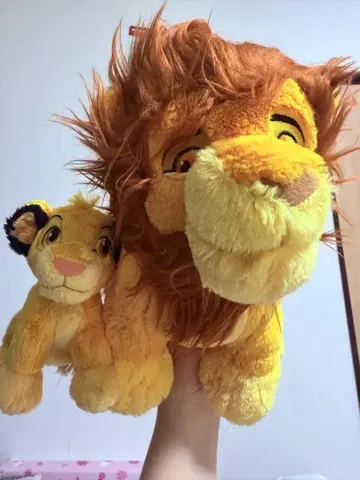 라이온 킹 봉제 인형 부모와 자식 세트 약 27cm