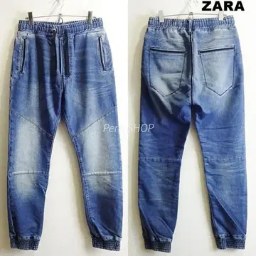 ZARA MAN 바이커 조거 데님 [S] 스트레치 인디고 파랑