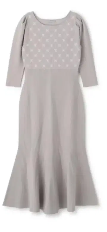 JILL by JILL STUART 로고 자카드 머메이드 니트 원피스