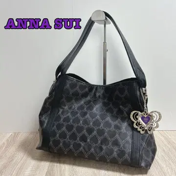 ANNA SUI 하트 무늬 핸드백 블랙