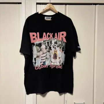 BLACK AIR 페이드 데미지 가공 티셔츠 L 블랙 에어