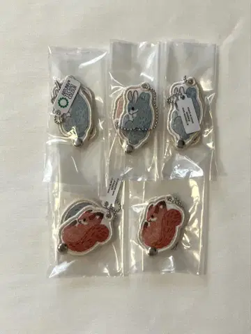 숲의 생물들 자수풍 마스코트 가챠가챠 토끼 다람쥐