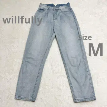 willfully 프론트 턱 데님 하이 웨스트 라이트 블루 M