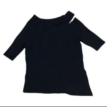 UN3D. CUTOFFSHOULDER KT 컷오프 숄더 니트 블랙