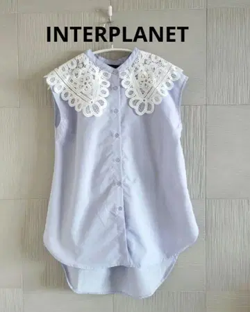 INTERPLANET 레이스 옷깃 블라우스
