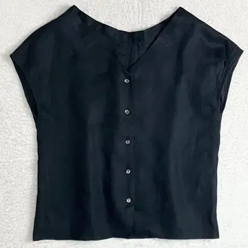 SLOBE IENA 슬로브 이에나 슬리브리스 린넨 셔츠 린넨 블랙