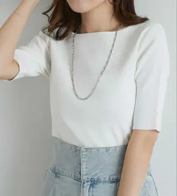 새상품급! La boutique BonBon 화이트 오분 소매 상의