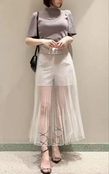 SNIDEL 플리츠 스커트 화이트