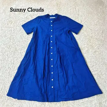 써니클라우드 Sunny Clouds 파란색 파라솔 원피스 밴드 카라