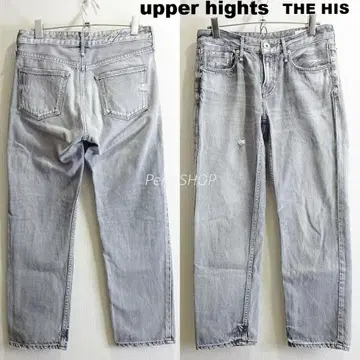 어퍼 하이츠 THE HIS W73cm 스트레치 스트레이트 데님 그레이