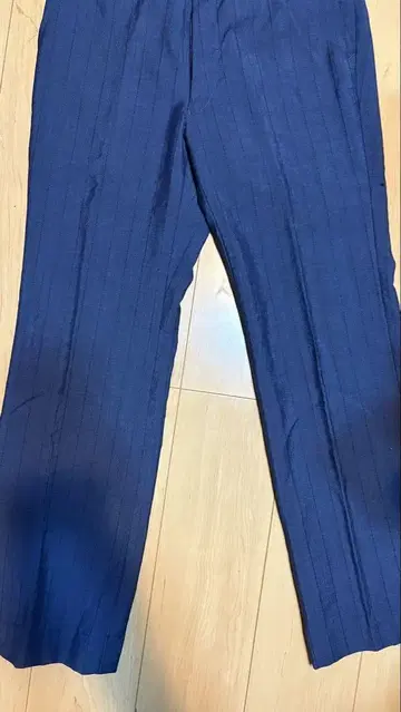 네이비 스트라이프 슬랙스